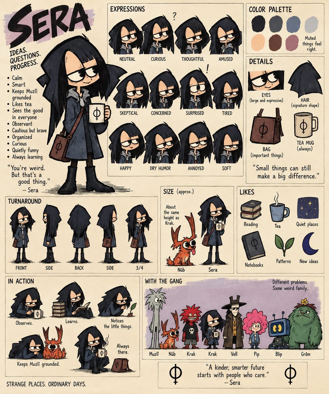 Sera — Media Directorate character sheet.